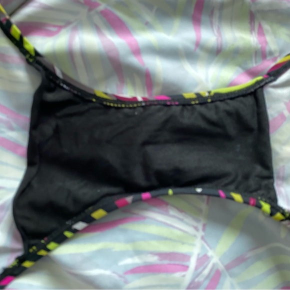 D & Co. Beach Ruched Flounce Swim Dress Leaf Print One Piece Womens Plus 24W - Picture 7 of 10